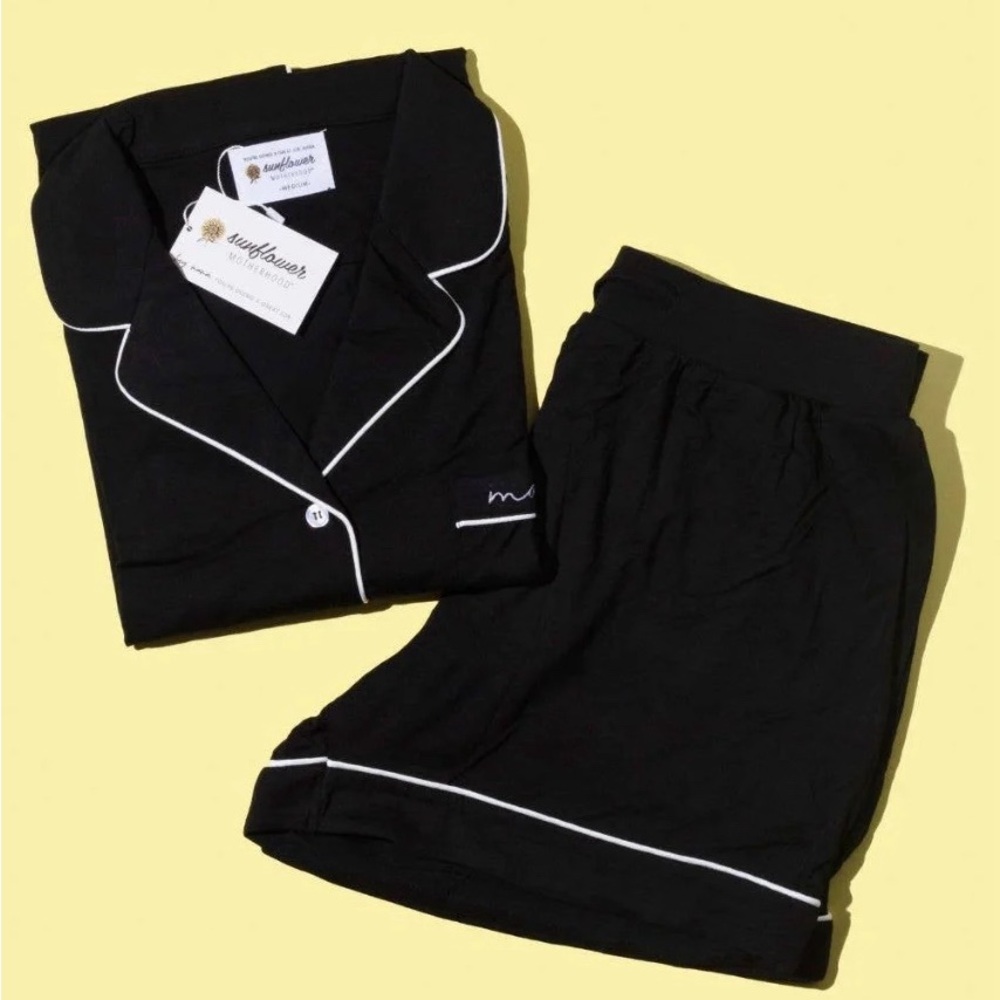 (brand new) mama embroidered bamboo pj set